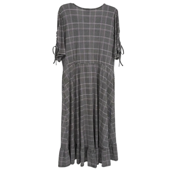 Torrid Plaid Dress Midi Faux Wrap Studio Knit Black Purple Plus Size 2X Women’s - Picture 4 of 13